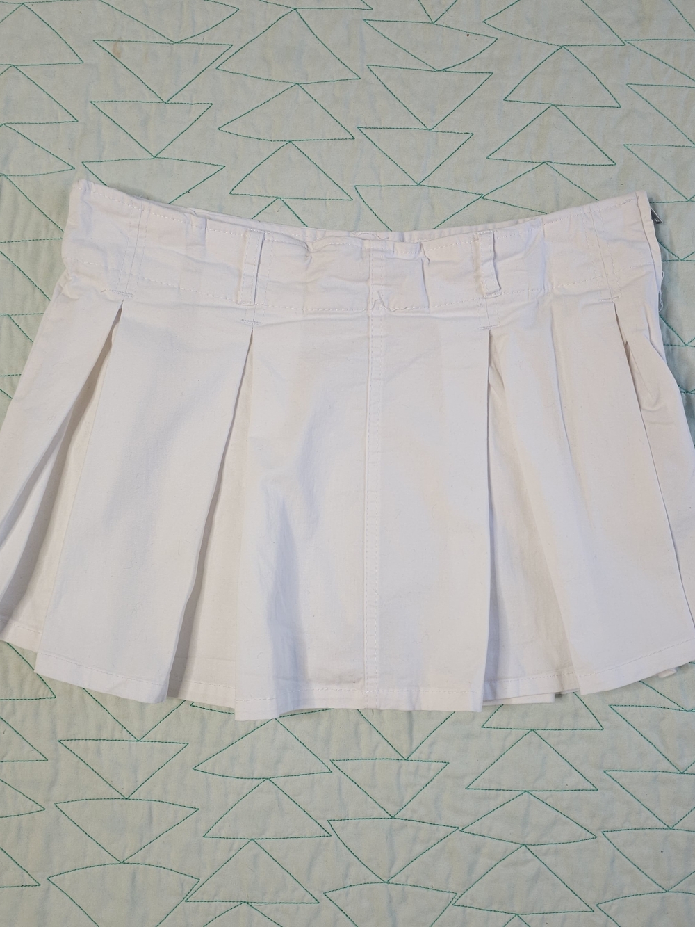 Orange Kiss Essentials White y2k Pleated Mini Skirt With Built In Shorts